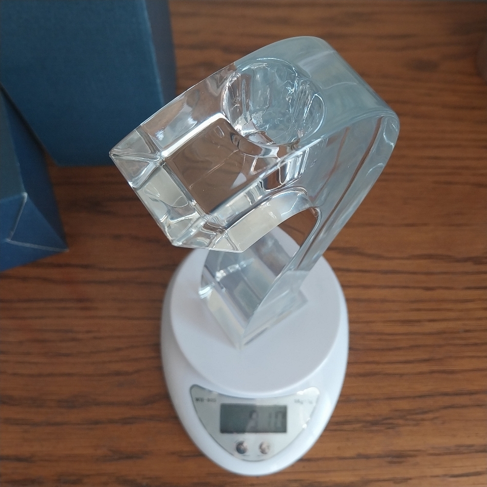 Two Bohemia Clear Crystal Candle Holders - Picture 12 of 16